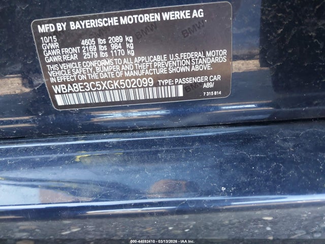 Продажа на аукционе авто 2016 Bmw 328i Xdrive, vin: WBA8E3C5XGK502099, номер лота: 44592410