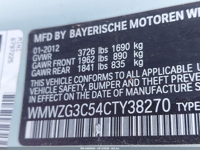 2012 MINI COOPER S CLUBMAN WMWZG3C54CTY38270 Photo 8