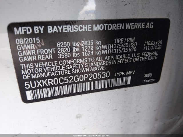 2016 BMW X5 5UXKR0C52G0P20530 Photo 8