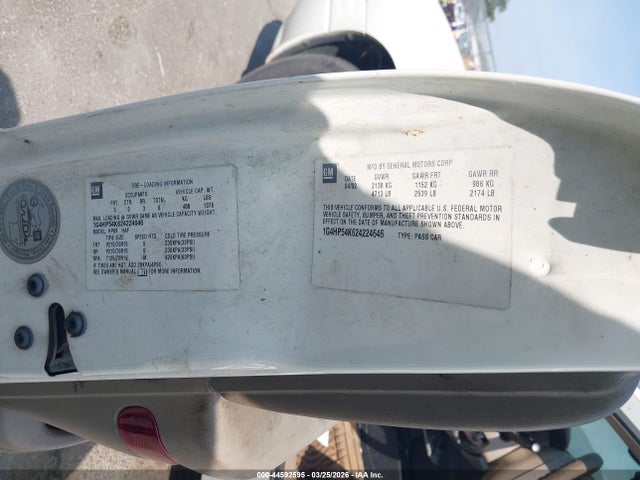 44592595 :رقم المزاد ، 1G4HP54K624224646 vin ، 2002 Buick Lesabre Custom مزاد بيع