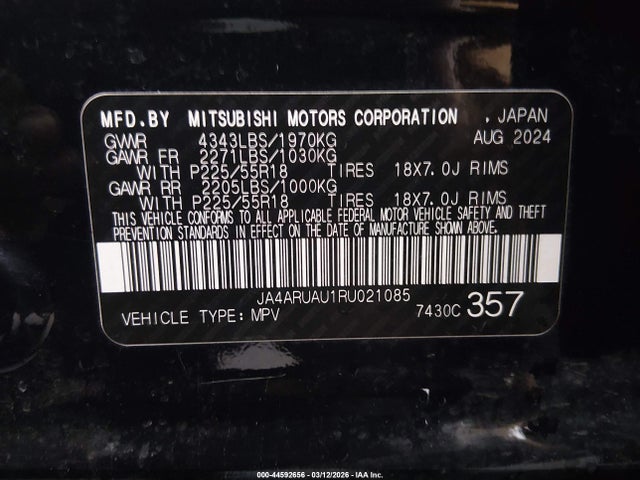 Продаж на аукціоні авто 2024 Mitsubishi Outlander Sport 2.0 Es Awc/2.0 Le Awc/2.0 Ralliart Awc/2.0 S Awc/2.0 Se Awc/2.0 Trail Edition Awc, vin: JA4ARUAU1RU021085, номер лоту: 44592656