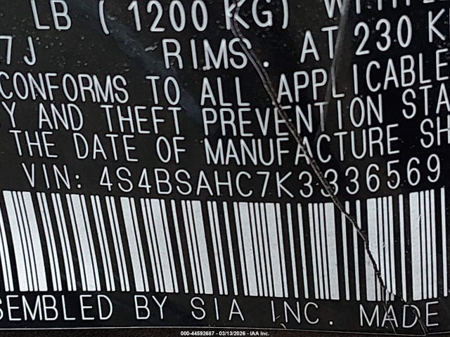 2019 SUBARU OUTBACK 4S4BSAHC7K3336569 Photo 8