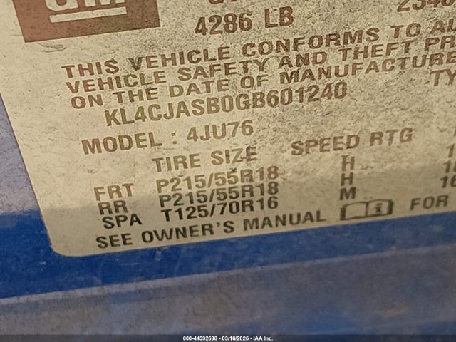 Buick Encore 2016 KL4CJASB0GB601240 Image 9