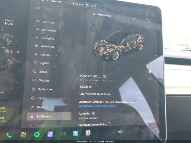 Aukcja sprzedaży 2021 Tesla Model 3 Standard Range Plus Rear-wheel Drive, vin: 5YJ3E1EA2MF850144, numer aukcji: 44592777