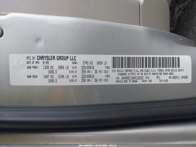 Aukcja sprzedaży 2010 Chrysler Town & Country Touring, vin: 2A4RR5D18AR126525, numer aukcji: 44592874