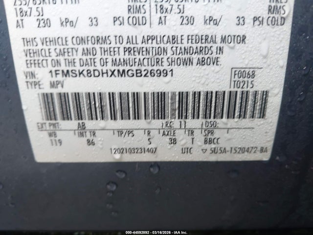 Ford EXPLORER XLT 2021 1FMSK8DHXMGB26991 Image 9