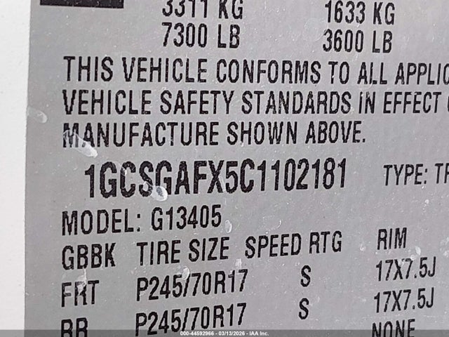 2012 CHEVROLET EXPRESS 1500 1GCSGAFX5C1102181 Photo 8