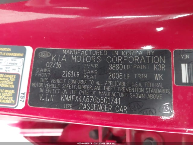 2016 KIA FORTE KNAFX4A67G5601741 Photo 8