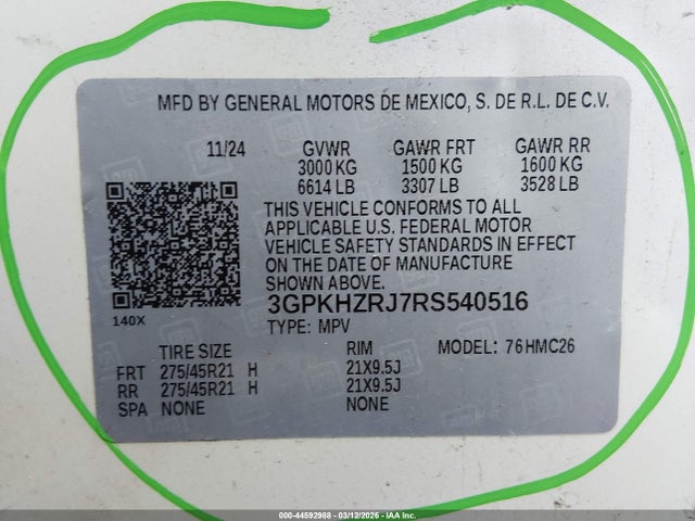 3GPKHZRJ7RS540516 Honda Prologue Elite