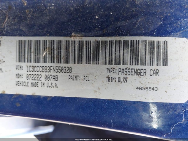 44592998 :رقم المزاد ، 1C3CCCBB3FN550328 vin ، 2015 Chrysler 200 S مزاد بيع