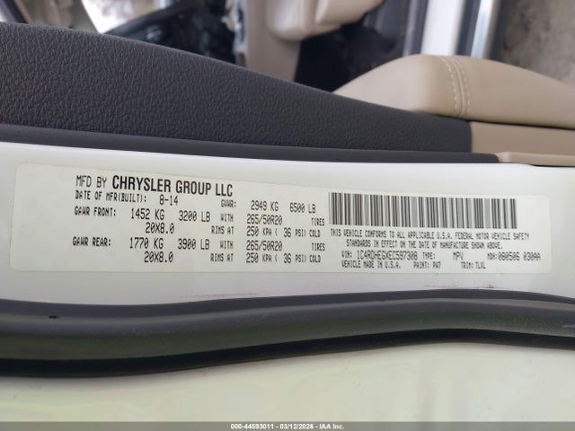 2014 DODGE DURANGO 1C4RDHEGXEC597308 Photo 8