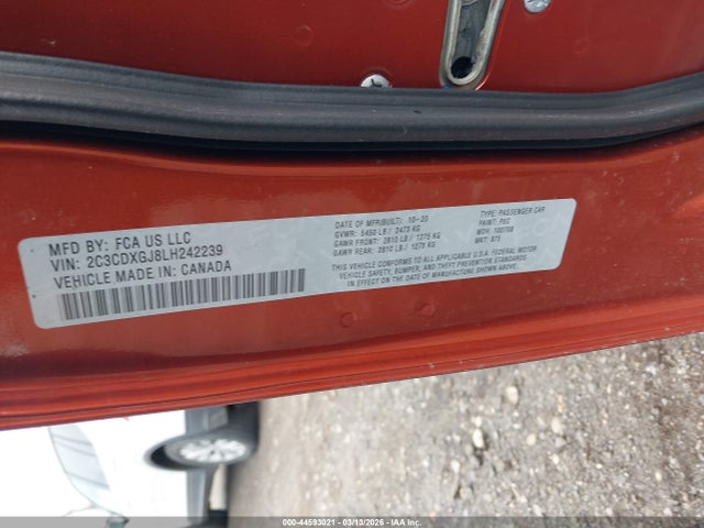 Aukcja sprzedaży 2020 Dodge Charger Scat Pack Rwd, vin: 2C3CDXGJ8LH242239, numer aukcji: 44593021