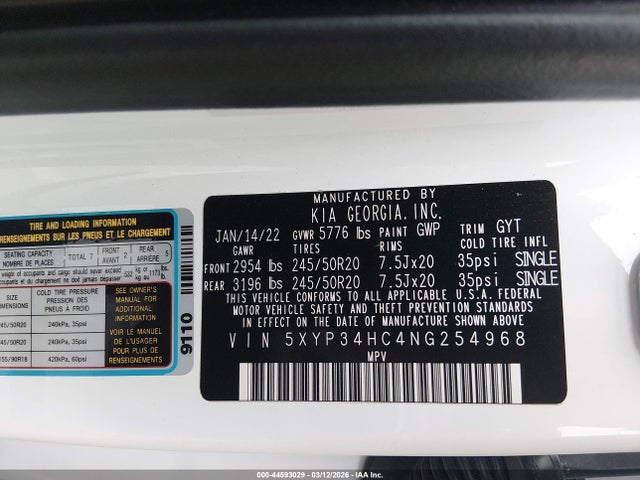 2022 KIA TELLURIDE 5XYP34HC4NG254968 Photo 8