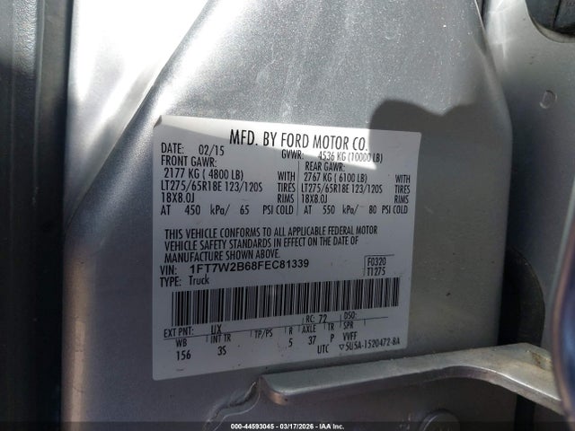 Ford F-250 Xlt 2015 1FT7W2B68FEC81339 Image 9