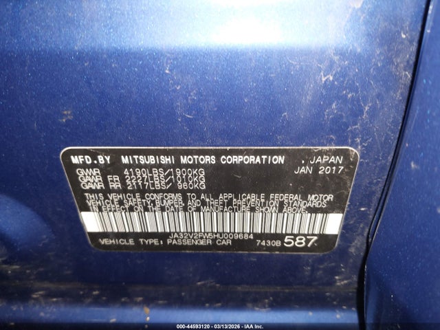 2017 MITSUBISHI LANCER JA32V2FW5HU009684 Photo 8