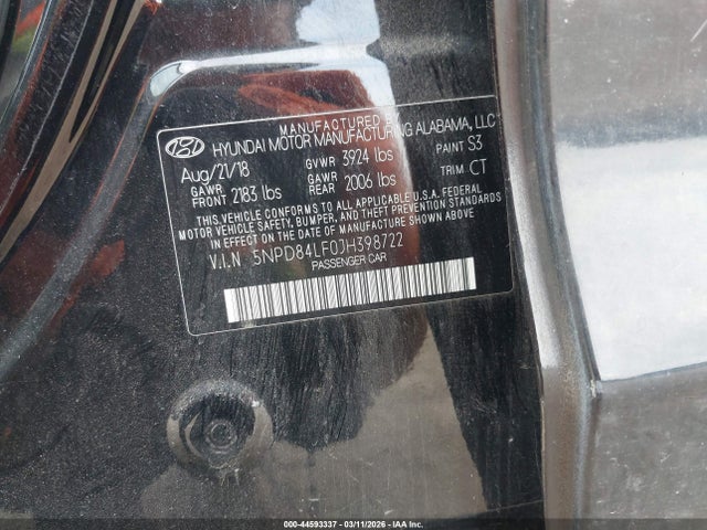 Hyundai ELANTRA SEL 2018 5NPD84LF0JH398722 Image 9