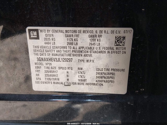 Chevrolet EQUINOX LS 2018 3GNAXHEV3JL129297 Image 9