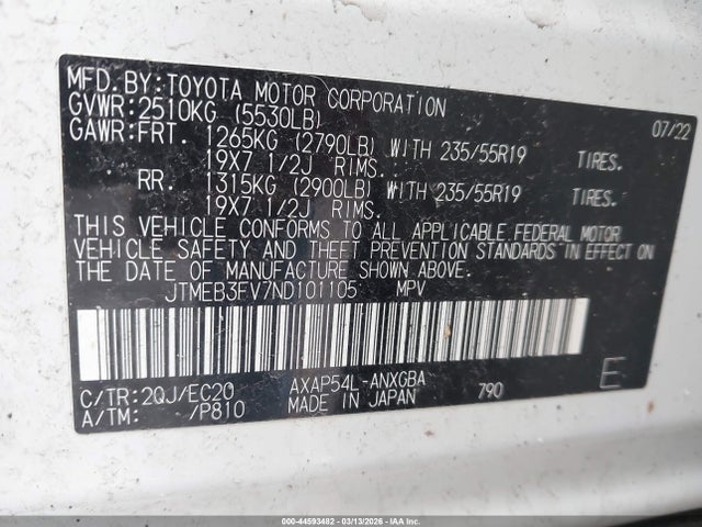 2022 TOYOTA RAV4 PRIME JTMEB3FV7ND101105 Photo 8