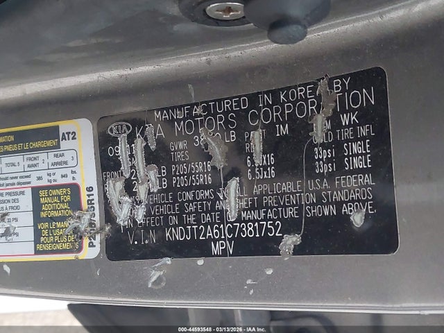 2012 KIA SOUL KNDJT2A61C7381752 Photo 8