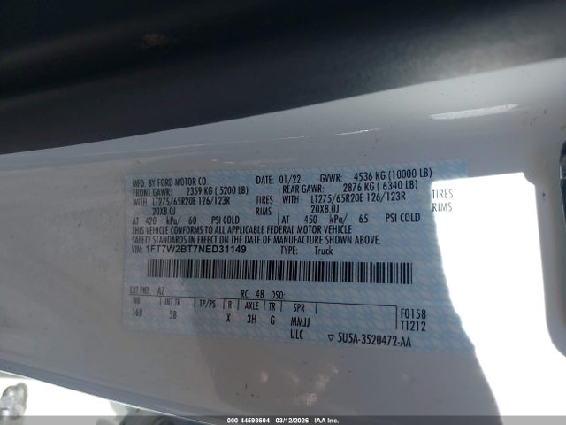2022 FORD F-250 1FT7W2BT7NED31149 Photo 8
