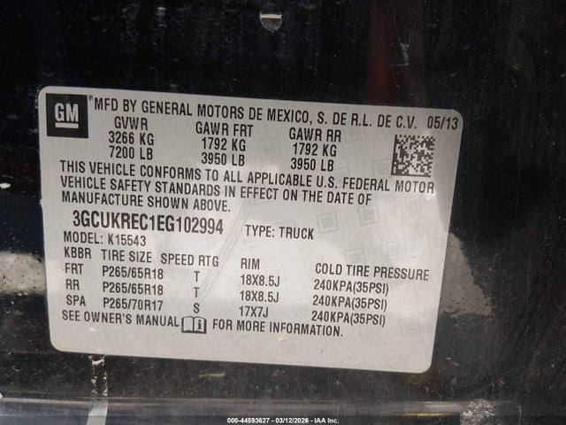 2014 CHEVROLET SILVERADO 1500 3GCUKREC1EG102994 Photo 8