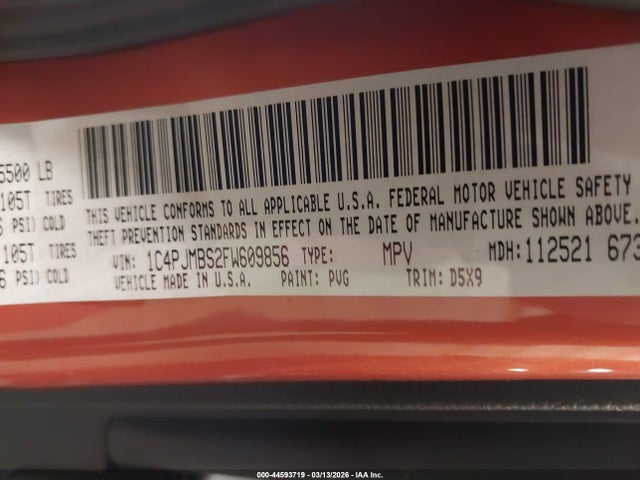 2015 JEEP CHEROKEE 1C4PJMBS2FW609856 Photo 8