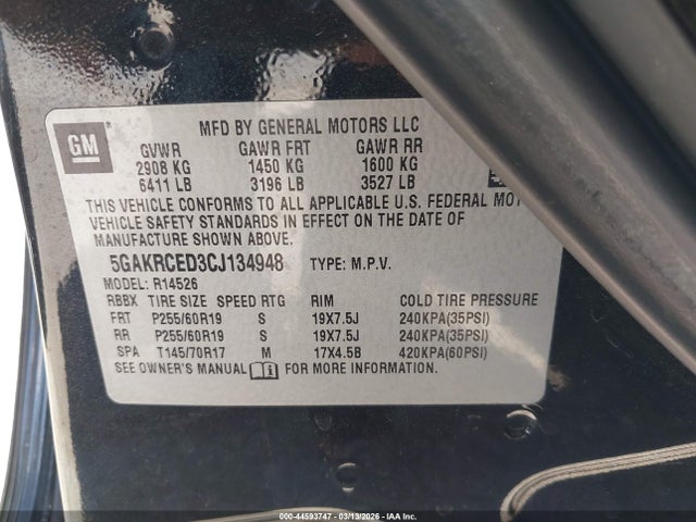 Продажа на аукционе авто 2011 Buick Enclave 2xl, vin: 5GAKRCED1BJ397213, номер лота: 44593747