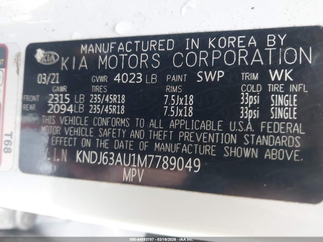 2021 KIA SOUL KNDJ63AU1M7789049 Photo 8