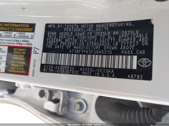 Toyota CAMRY SE 2015 4T1BF1FK3FU045310 Image 9