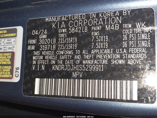 Продажа на аукционе авто 2025 Kia Sorento Plug-in Hybrid Ex, vin: KNDRJDJH1S5299911, номер лота: 44593823
