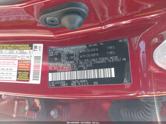 Продажа на аукционе авто 2024 Toyota Highlander Xle, vin: 5TDKDRAH6RS547502, номер лота: 44593909