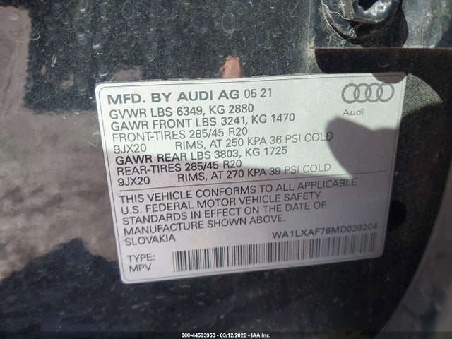 2021 AUDI Q7 WA1LXAF76MD039204 Photo 8
