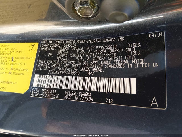 Продаж на аукціоні авто 2005 Lexus Rx 330, vin: 2T2GA31U75C019510, номер лоту: 44593963