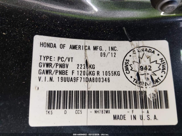 2013 ACURA TL 19UUA9F71DA800346 Photo 8