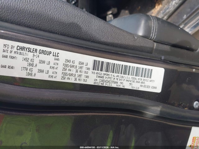 Auction sale of the 2014 Dodge Durango Limited, vin: 1C4RDHDGXEC976004, lot number: 44594150