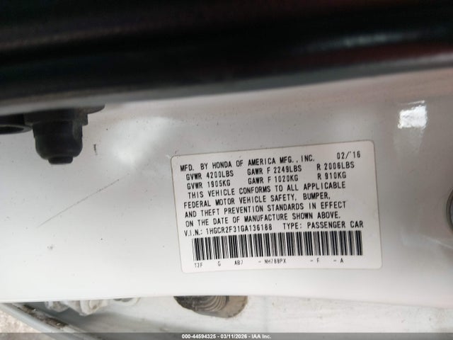 2016 HONDA ACCORD 1HGCR2F31GA136188 Photo 8