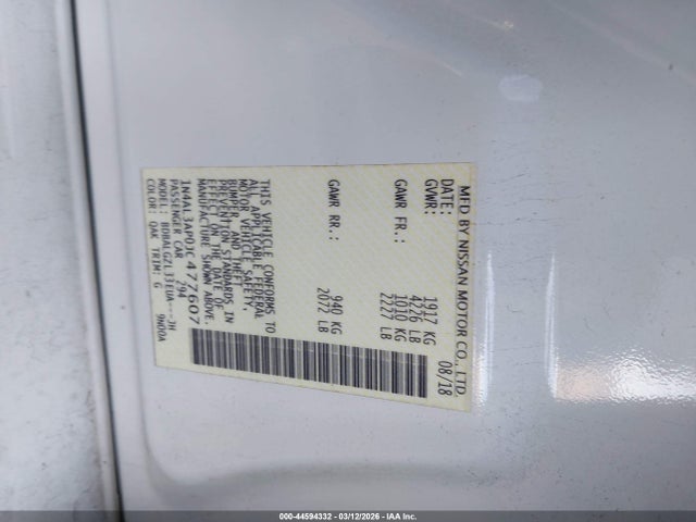 Nissan Altima 2.5 S 2018 1N4AL3AP0JC477607 Image 9