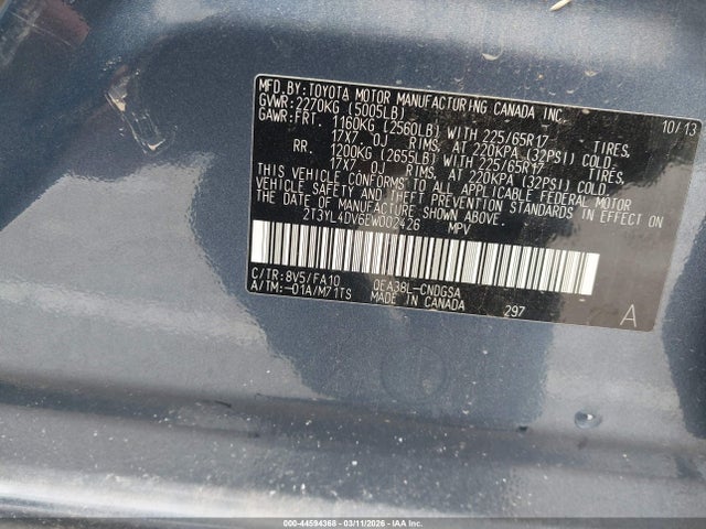 2014 TOYOTA RAV4 EV 2T3YL4DV6EW002426 Photo 8