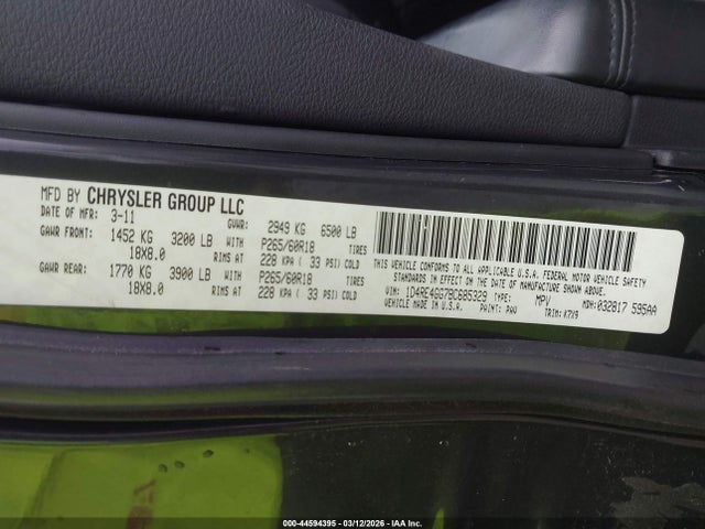 2011 DODGE DURANGO 1D4RE4GG7BC685329 Photo 8