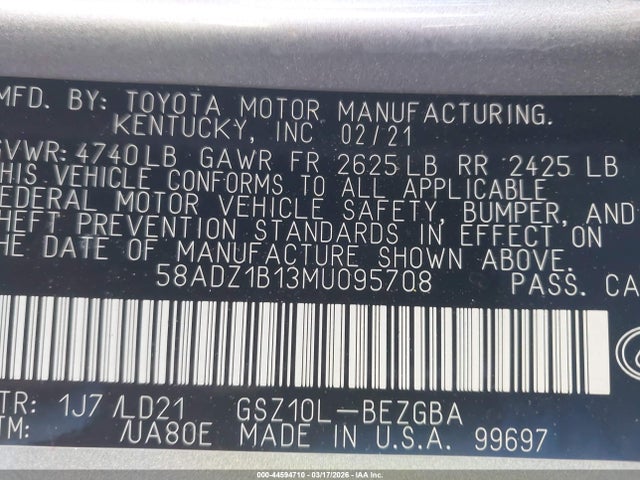 2021 LEXUS ES 350 58ADZ1B13MU095708 Photo 8