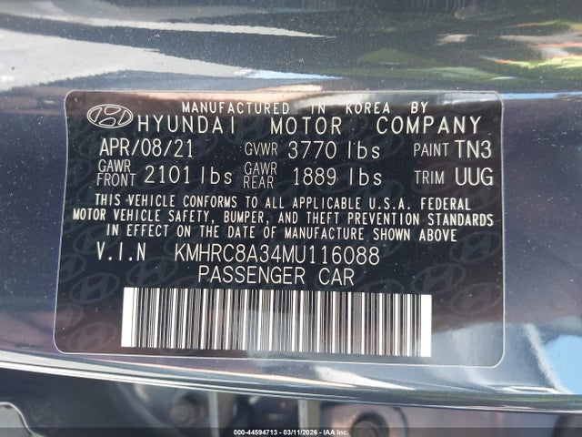 2021 HYUNDAI VENUE KMHRC8A34MU116088 Photo 8