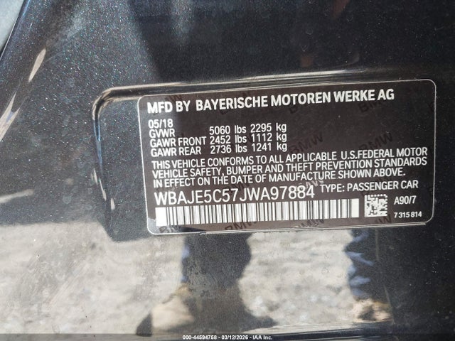 2018 BMW 540I WBAJE5C57JWA97884 Photo 8