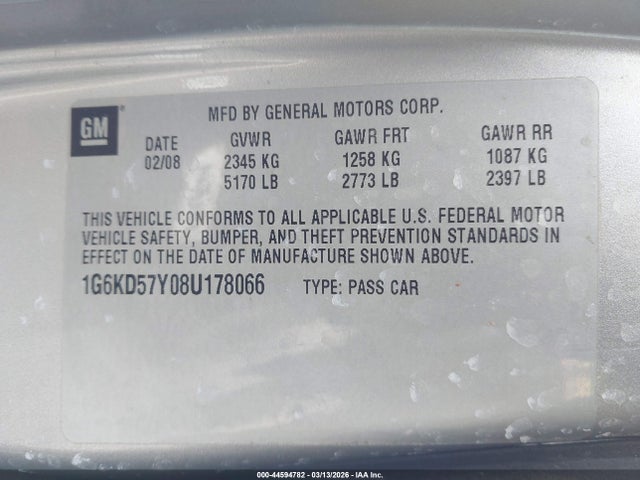 2008 CADILLAC DTS 1G6KD57Y08U178066 Photo 8