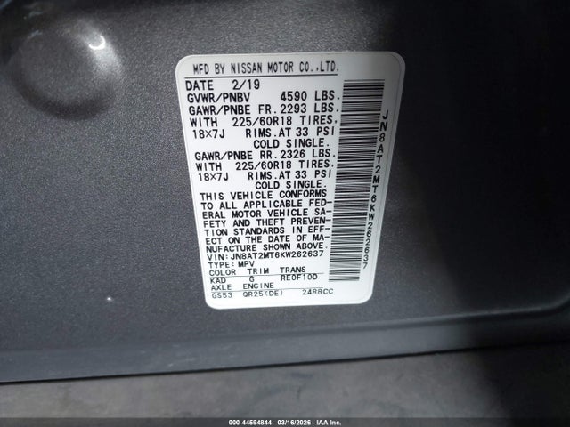 Nissan ROGUE SV 2019 JN8AT2MT6KW262637 Image 9