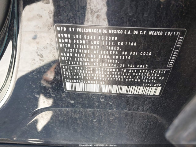 2018 VOLKSWAGEN TIGUAN 3VV3B7AX3JM055165 Photo 8