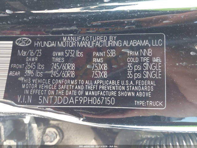 Продаж на аукціоні авто 2023 Hyundai Santa Cruz Sel Premium, vin: 5NTJDDAF9PH067150, номер лоту: 44595169