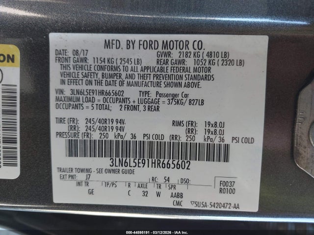 Lincoln Mkz Reserve 2017 3LN6L5E91HR665602 Image 9