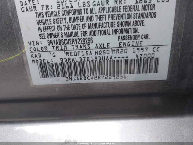 44595376 :رقم المزاد ، 3N1AB8CV2RY229256 vin ، 2024 Nissan Sentra Sv Xtronic Cvt مزاد بيع