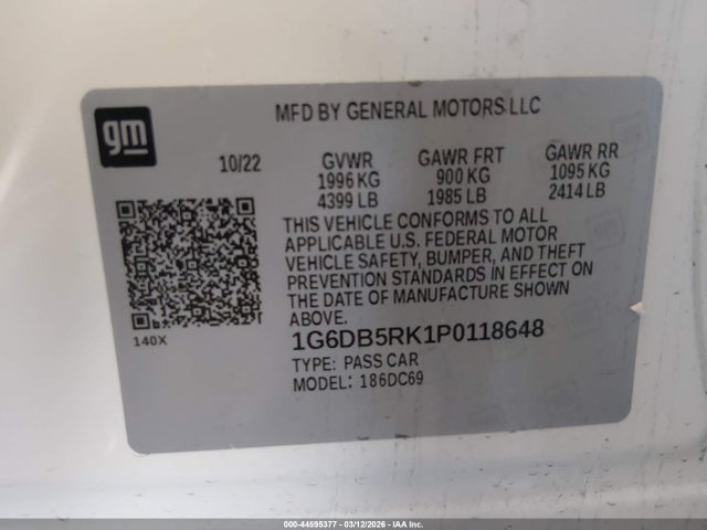 1G6DB5RK1P0118648 Cadillac Ct4 Premium Luxury