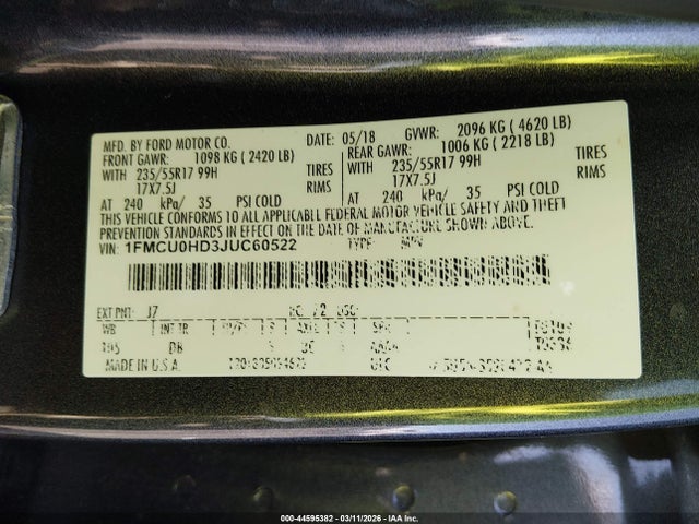 Ford ESCAPE SEL 2018 1FMCU0HD3JUC60522 Image 9